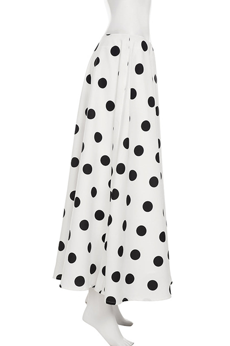 Polka Dot Swing Midi Skirt