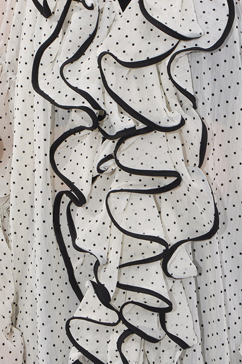 Ruffled Polka Dot Blouse