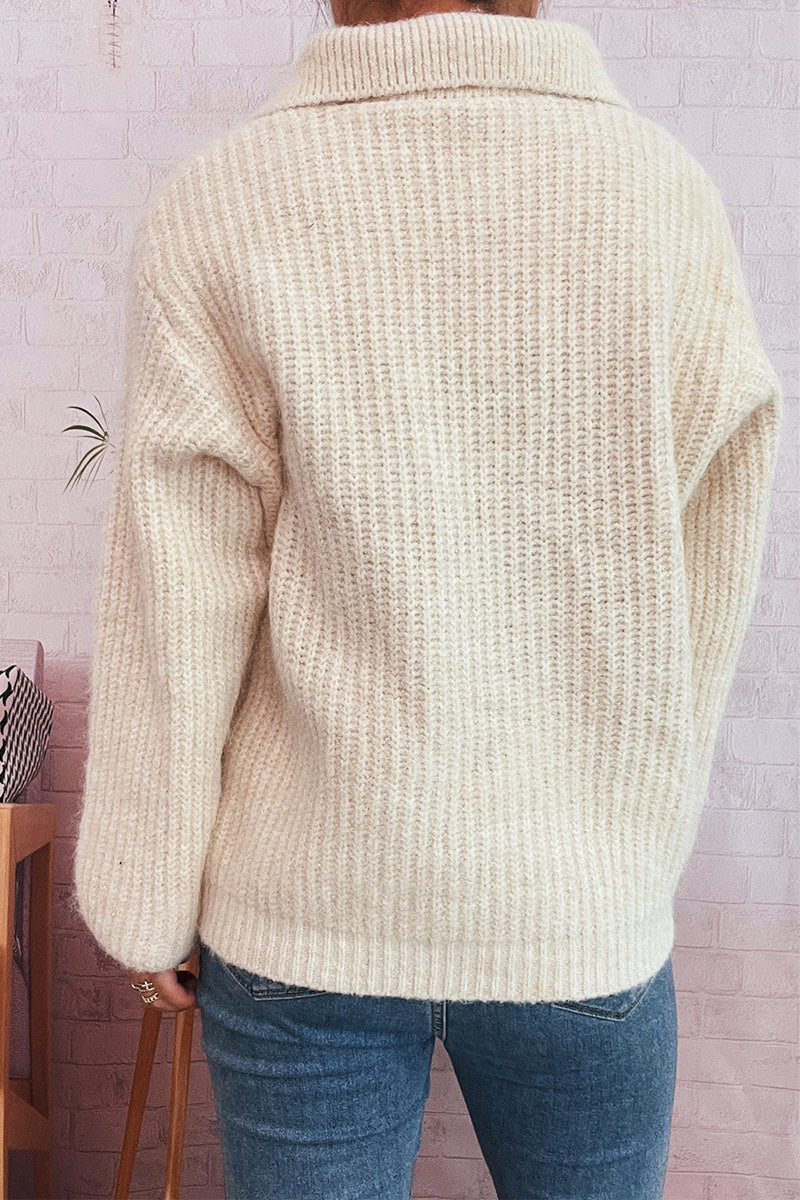 Lace-Up Collar Sweater