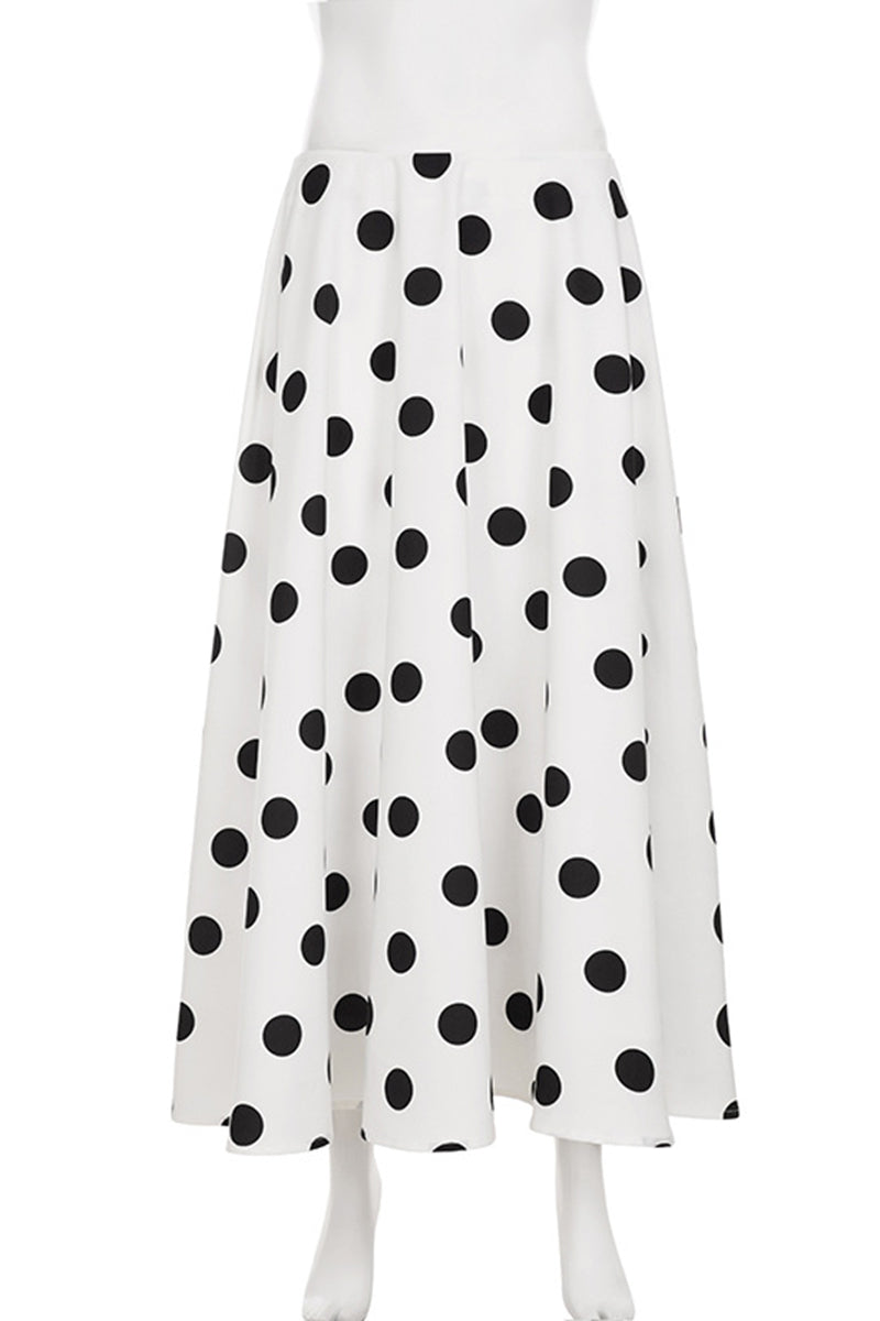 Polka Dot Swing Midi Skirt