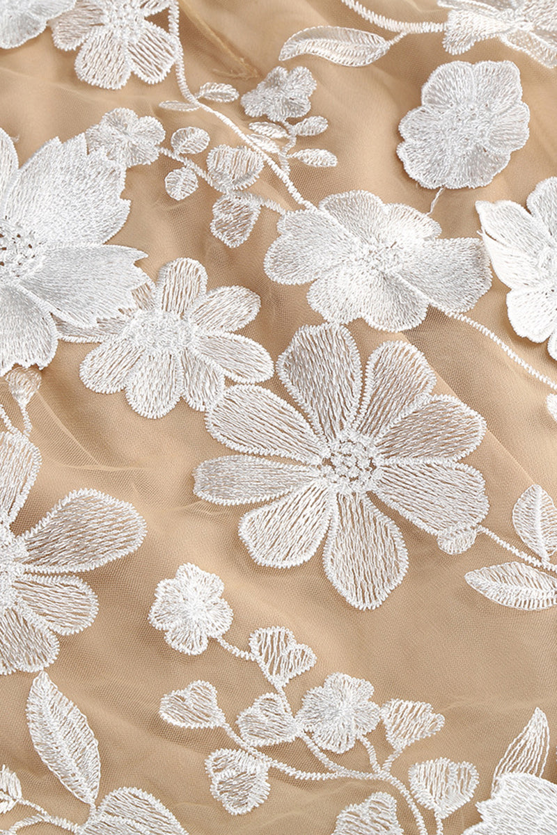 Strapless Floral Lace Evening Dress