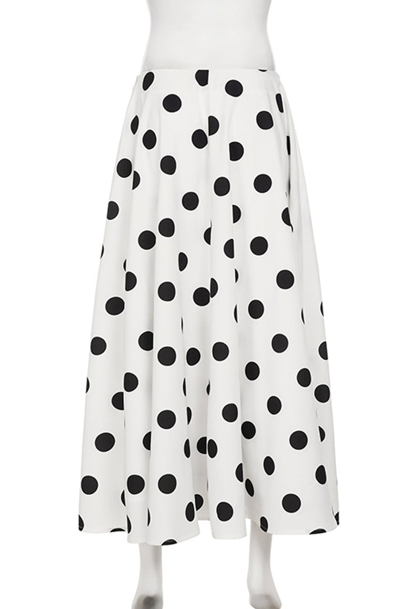 Polka Dot Swing Midi Skirt