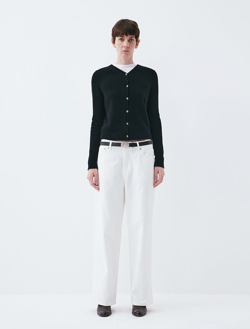 High-Waisted Wide-Leg White Jeans