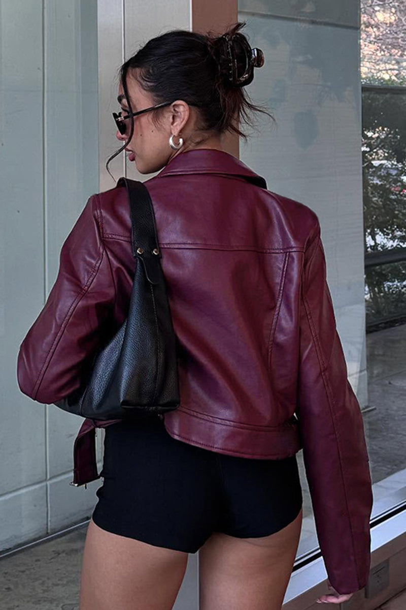 Chic Belted Moto Jacket