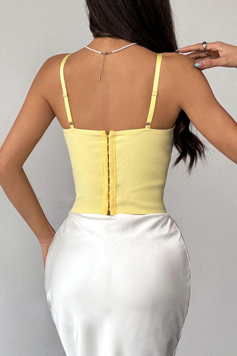 Lace Ruched Bust Cami Top